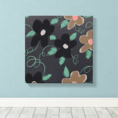 Blumenkunst in Schwarz Leinwanddruck (Insitu (Holzboden))