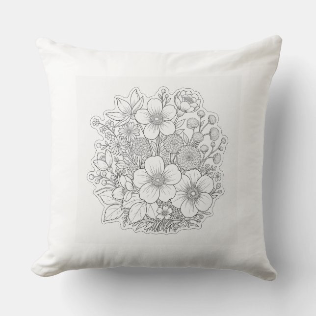 Blumenkunst Kissen (Vorderseite)