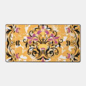 Blumenkunst, Langlebigkeit, Lila und schwarze Blum Schreibtischunterlage (Vorderseite)