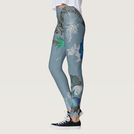 Blumenkunst-Leggings - blauer Ferdinand Leggings (Links)