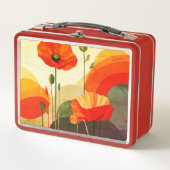 Blumenkunst Lunchbox – Farbige Mohn-Design (Vorderseite)