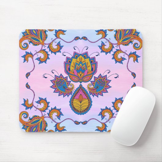 Blumenkunst, Mehndi Blue Bliss Mousepad (Mit Mouse)