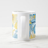Blumenkunst-Muster Extra-Large Tasse (Rückseite)