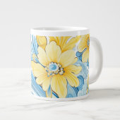 Blumenkunst-Muster Extra-Large Tasse (Vorderseite Rechts)