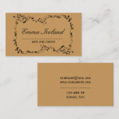Blumenkunst nouveau Vintage Art-Geschäftskarte Visitenkarte (Vorne/Hinten)