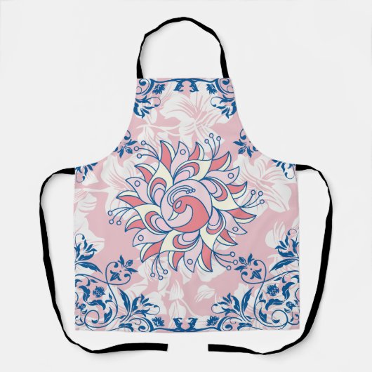 Blumenkunst, Rangoli Grafik, Helles Leben Schürze (Vorderseite)