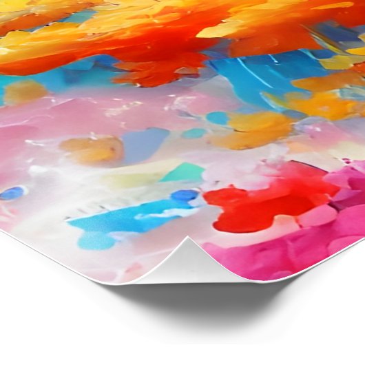 blumenkunst regnerische leuchtende farben kunst poster (Ecke)