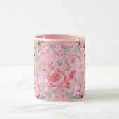 Blumenkunst, rosa Blumenreste, rosa Kunst Tasse (Zentrum)