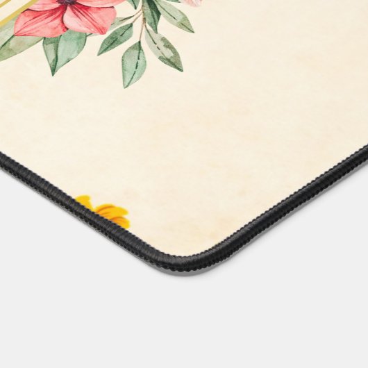 Blumenkunst, rosafarbene Grafik, Lady of Spring Schreibtischunterlage (Ecke)