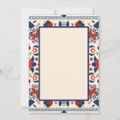 Blumenkunst rot, weiß und blau einladung (Rückseite)