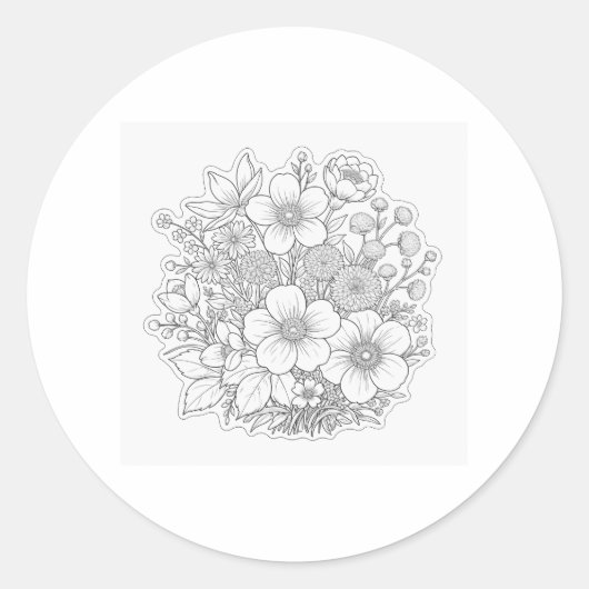 Blumenkunst Runder Aufkleber (Vorderseite)