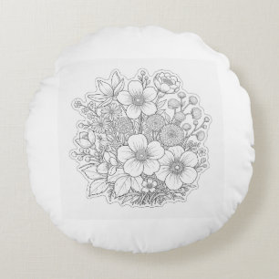 Blumenkunst Rundes Kissen