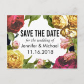 Blumenkunst Save the Date Ankündigungspostkarte (Vorderseite)
