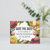 Blumenkunst Save the Date Ankündigungspostkarte (Stehend Vorderseite)