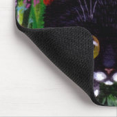 Blumenkunst-Schwarzestuxedo-Katzen-Blumen Mousepad (Ecke)