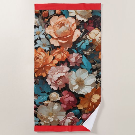 Blumenkunst Strandtuch (Vorderseite)