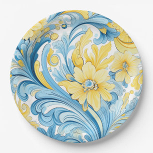 Blumenkunst ukrainische Motive Pappteller