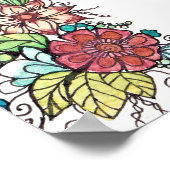 Blumenkunst und Zitat Poster (Ecke)