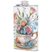 Blumenkunst Vinyl umwickelte Flasche Flachmann (Links)
