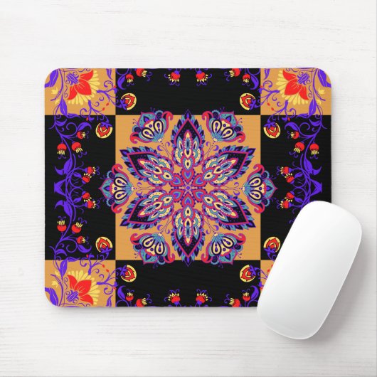 Blumenkunst, Violettart Mehndi Mousepad (Mit Mouse)