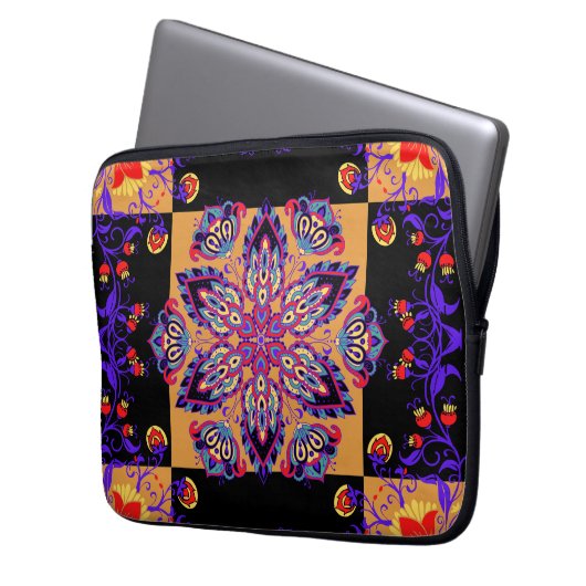 Blumenkunst, Violettkunst Laptopschutzhülle (Vorderseite Links)