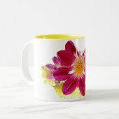 Blumenkunst Zweifarbige Tasse (Vorderseite Links)