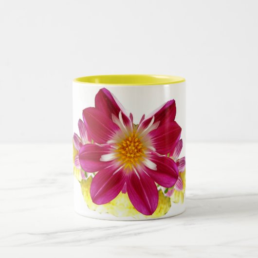 Blumenkunst Zweifarbige Tasse (Mittel)