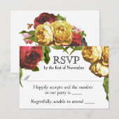 Blumenkünstlerhochzeit RSVP Karte (Vorne/Hinten)