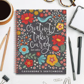 Blumenkünstlerskizze mit Namen Notizblock