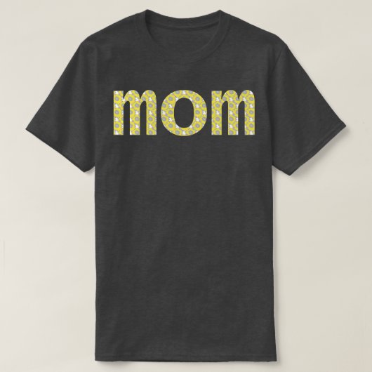 Blumenkunsttypografie Mama Gelb T-Shirt (Design vorne)