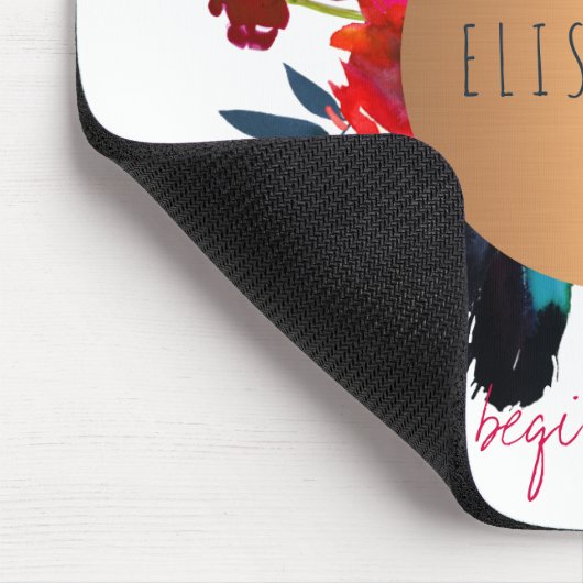 Blumenkupfer-Kreis inspirierend Wörter und Ihren N Mousepad (Ecke)