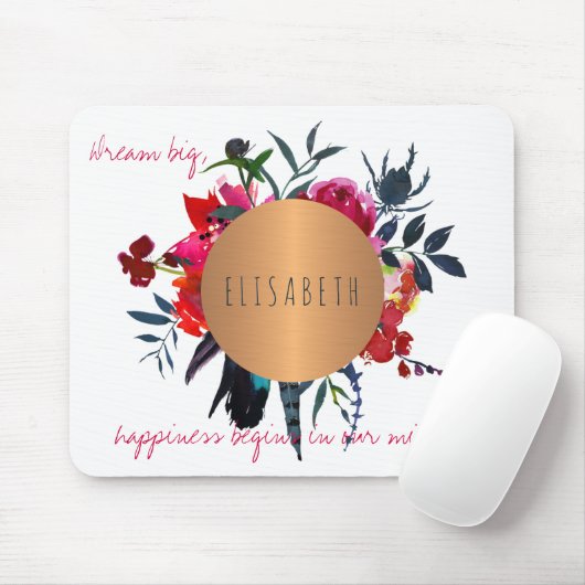 Blumenkupfer-Kreis inspirierend Wörter und Ihren N Mousepad (Mit Mouse)