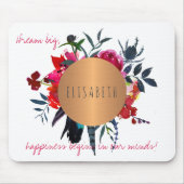 Blumenkupfer-Kreis inspirierend Wörter und Ihren N Mousepad (Vorne)