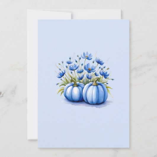 Blumenkürbis Babydusche Einladung (Rückseite)