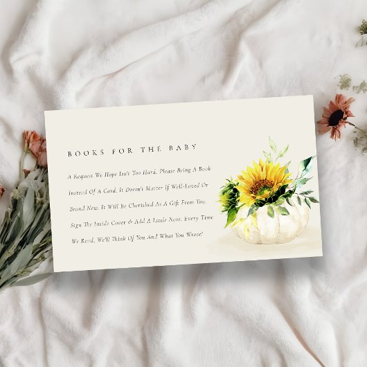 Blumenkürbis Blumenbücher für Babydusche Begleitkarte