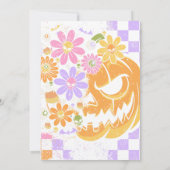 Blumenkürbis buntes Halloween 13. Geburtstag Einladung (Rückseite)