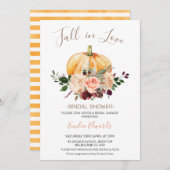 Blumenkürbis Fall im Brautparty der Liebe Einladung (Vorne/Hinten)