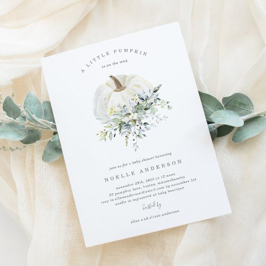 Blumenkürbis Kinderdusche Einladung