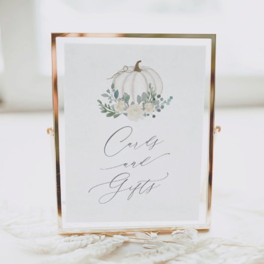 Blumenkürbis Kinderduschkarten und Geschenkschild Poster