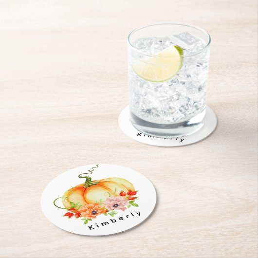 Blumenkürbis-Rundpapier-Untersetzer Runder Pappuntersetzer (Vor Ort)