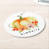 Blumenkürbis-Rundpapier-Untersetzer Runder Pappuntersetzer (Angewinkelt)