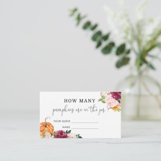 Blumenkürbis schätzen, wie viele Kürbis-Wild Begleitkarte (Stehend Vorderseite)