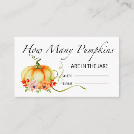 Blumenkürbis schätzen, wie viele Kürbis-Wild Begleitkarte