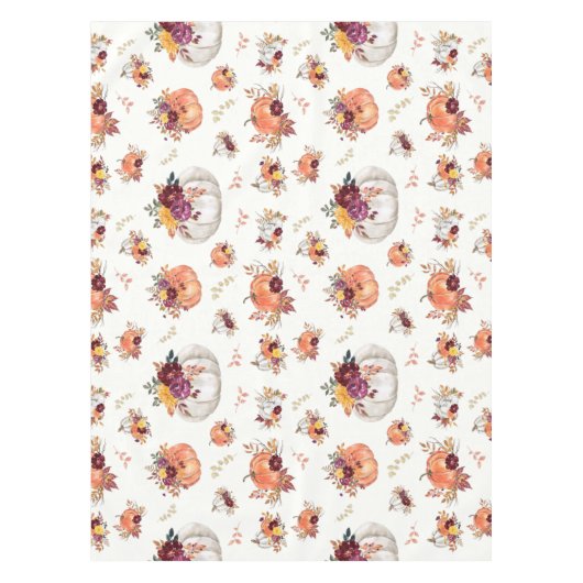 Blumenkürbis und Blätter drucken Tischdecke (Vorderseite)