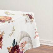 Blumenkürbis und Blätter drucken Tischdecke (Beispiel)