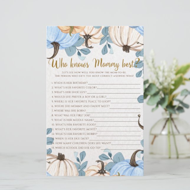 Blumenkürbis - Wer kennt das Mama am besten Duschs (Stehend Vorderseite)