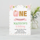 Blumenkürbis zum 1. Geburtstag Einladung (Stehend Vorderseite)