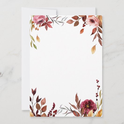 Blumenkürbisbräune oder Gräuel Einladung (Rückseite)