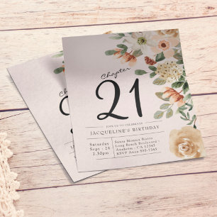 Blumenladen 21. Geburtstag Einladung Flyer