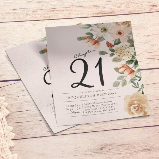 Blumenladen 21. Geburtstag Einladung Flyer